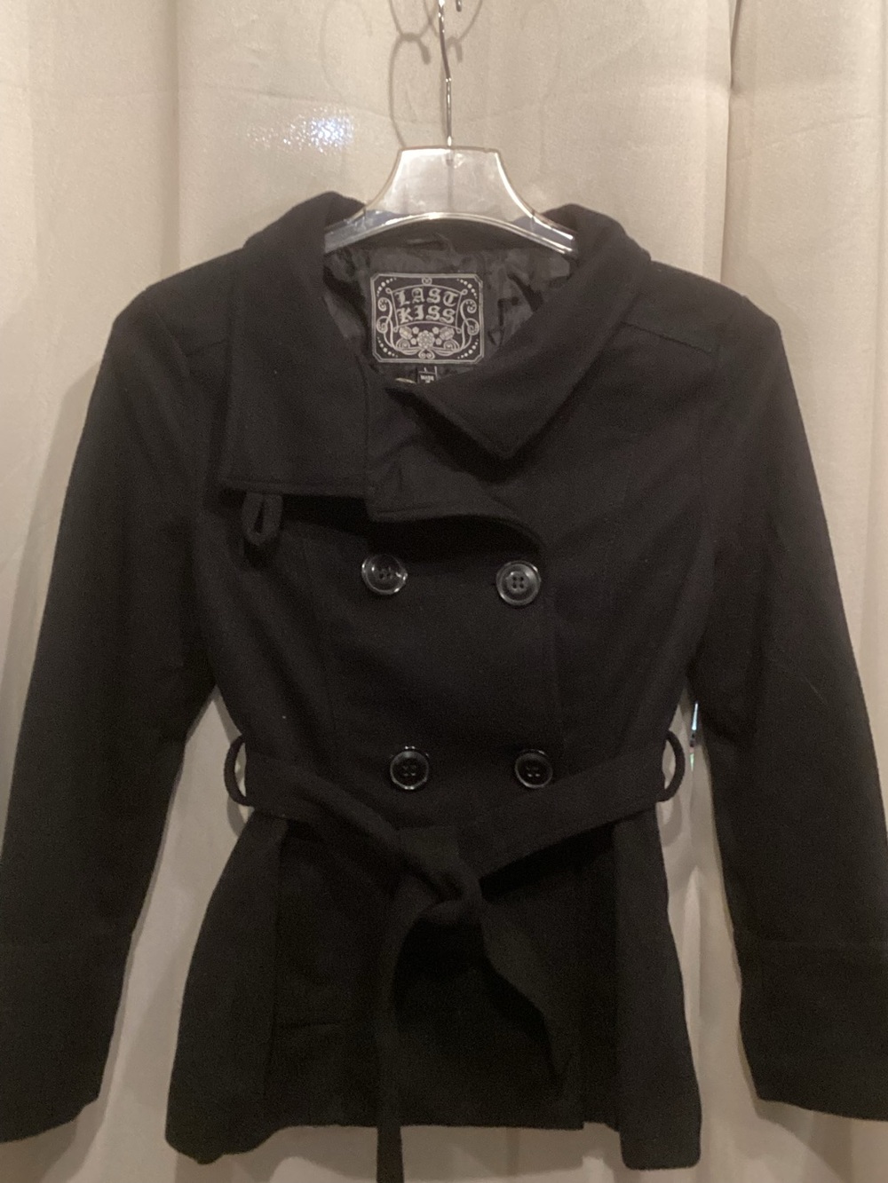 Last Kiss Black Women’s Double Breasted Coat